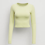Młodzieżowy Crop Top – Obcisły Krój z Długimi Rękawami do Casualowych Stylizacji 1