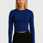 Młodzieżowy Crop Top – Obcisły Krój z Długimi Rękawami do Casualowych Stylizacji 2