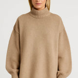 Nika Damski Sweter Oversize – Wysoki Kołnierz na Zimowe Dni 0