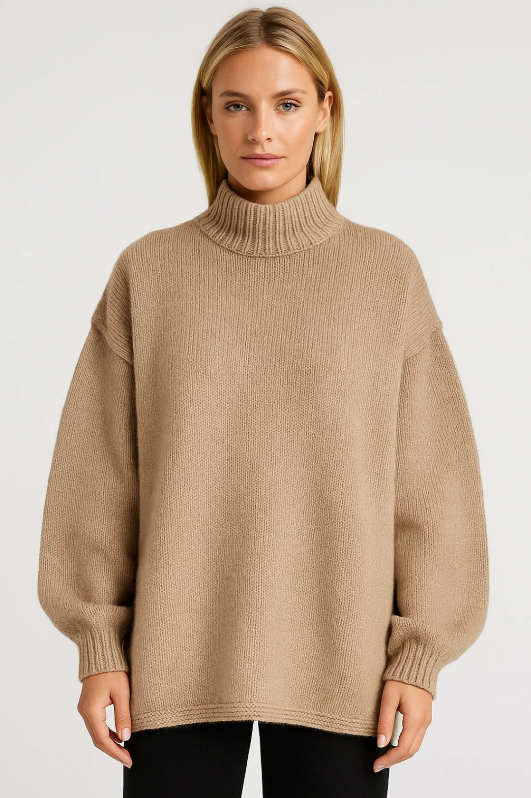 Nika Damski Sweter Oversize – Wysoki Kołnierz na Zimowe Dni 0