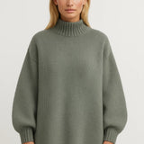 Nika Damski Sweter Oversize – Wysoki Kołnierz na Zimowe Dni 2