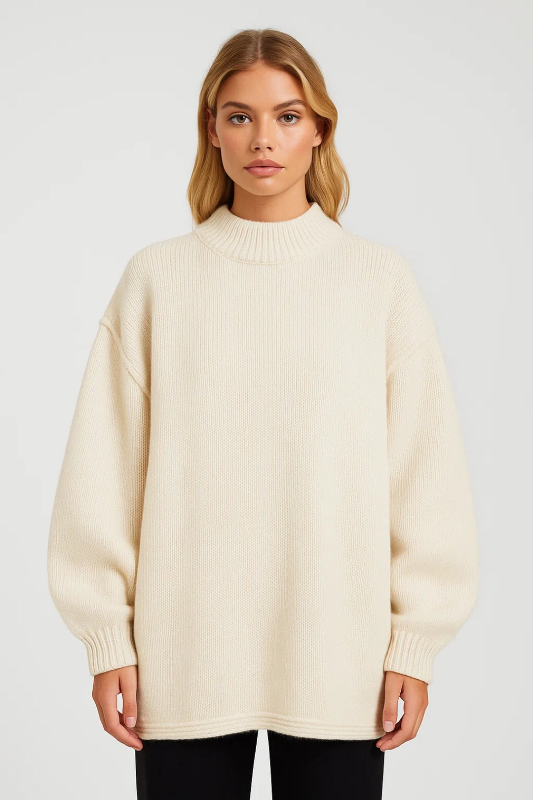 Nika Damski Sweter Oversize – Wysoki Kołnierz na Zimowe Dni 3