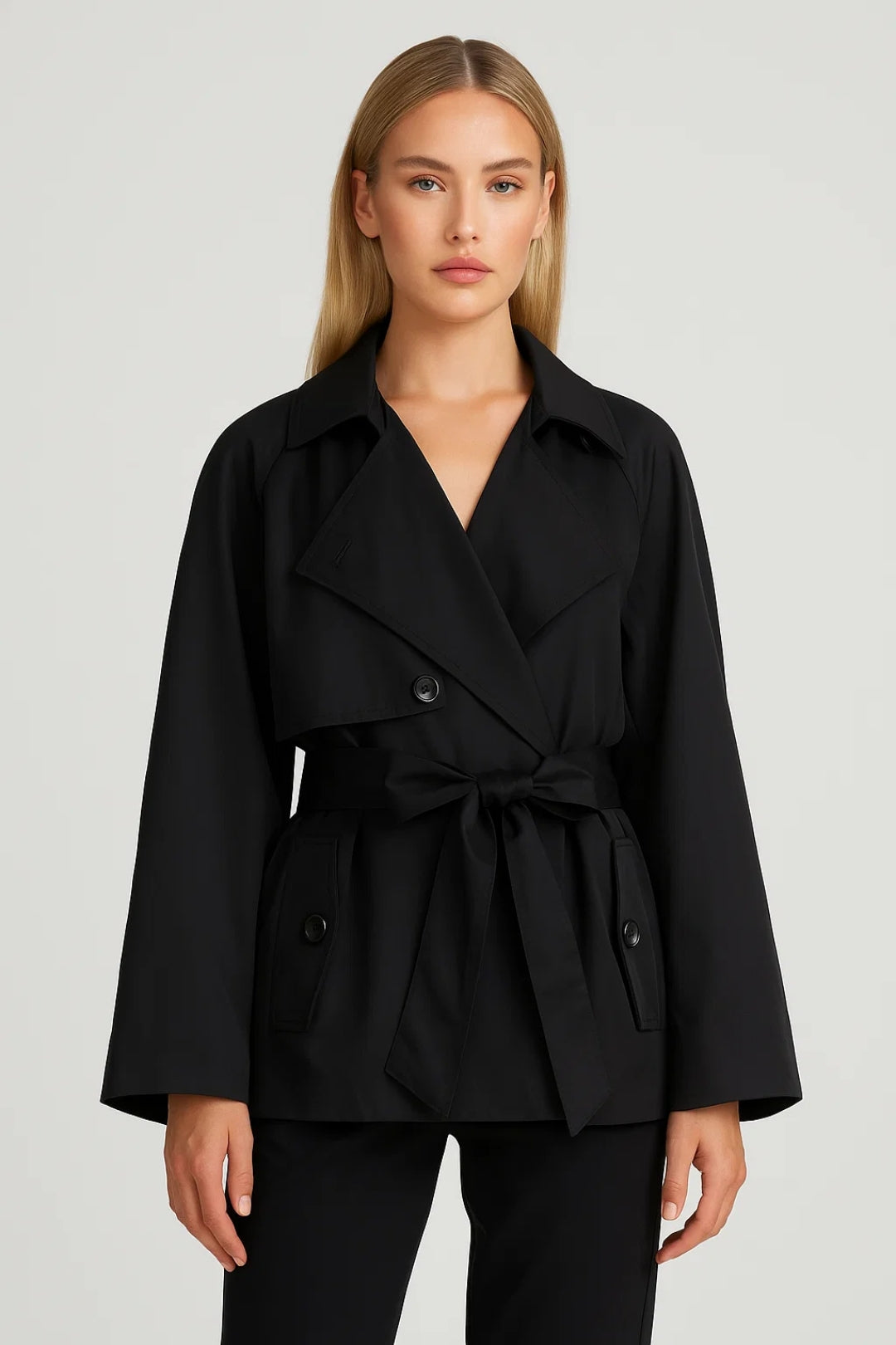 Płaszcz Damski – Klasyczny Krótki Trencz na Wiosenne Dni 3