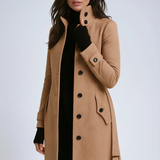 Płaszcz Zimowy Damski – Elegancki Trenchcoat z Wysokim Kołnierzem 0