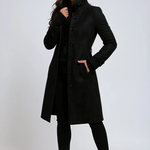 Płaszcz Zimowy Damski – Elegancki Trenchcoat z Wysokim Kołnierzem 1