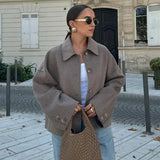 Damska przycięta kurtka | Luźny krój