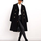 Damska Dwurzędowy Długi Płaszcz | Elegancka Odzież Wierzchnia
