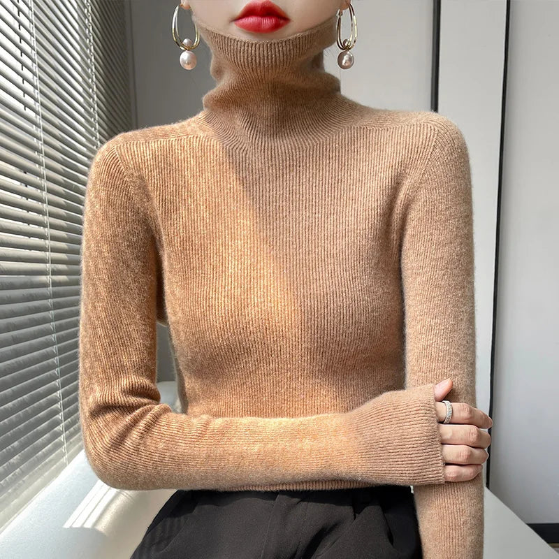 Damska Sweter z Golfem | Długi Rękaw