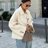 Damska przycięta kurtka | Luźny krój