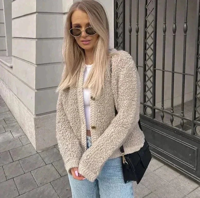 Sofia Damski Kardigan Teddy – Miękki i Stylowy Na Zimowe Wieczory 3