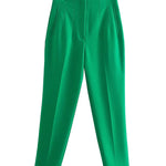 Spodnie Damskie – Wysoka Talia z Vintage Akcentem, Elegancki Styl 1