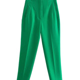 Spodnie Damskie – Wysoka Talia z Vintage Akcentem, Elegancki Styl 1