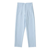 Spodnie Damskie – Wysoka Talia z Vintage Akcentem, Elegancki Styl 12