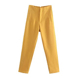 Spodnie Damskie – Wysoka Talia z Vintage Akcentem, Elegancki Styl 13