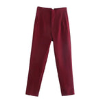 Spodnie Damskie – Wysoka Talia z Vintage Akcentem, Elegancki Styl 16