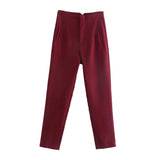 Spodnie Damskie – Wysoka Talia z Vintage Akcentem, Elegancki Styl 16