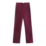 Spodnie Damskie – Wysoka Talia z Vintage Akcentem, Elegancki Styl 17
