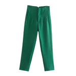 Spodnie Damskie – Wysoka Talia z Vintage Akcentem, Elegancki Styl 18