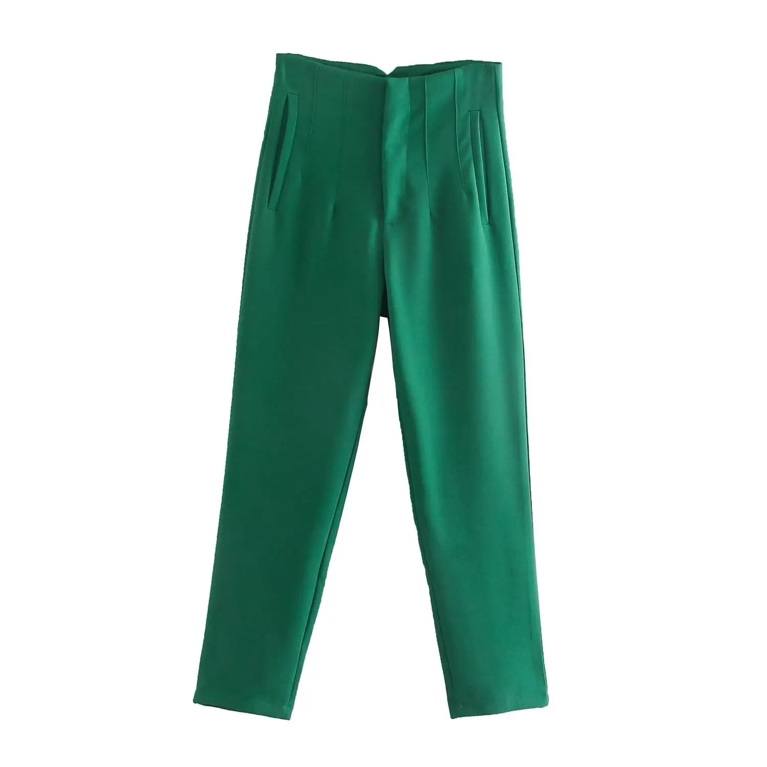Spodnie Damskie – Wysoka Talia z Vintage Akcentem, Elegancki Styl 18