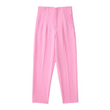Spodnie Damskie – Wysoka Talia z Vintage Akcentem, Elegancki Styl 20