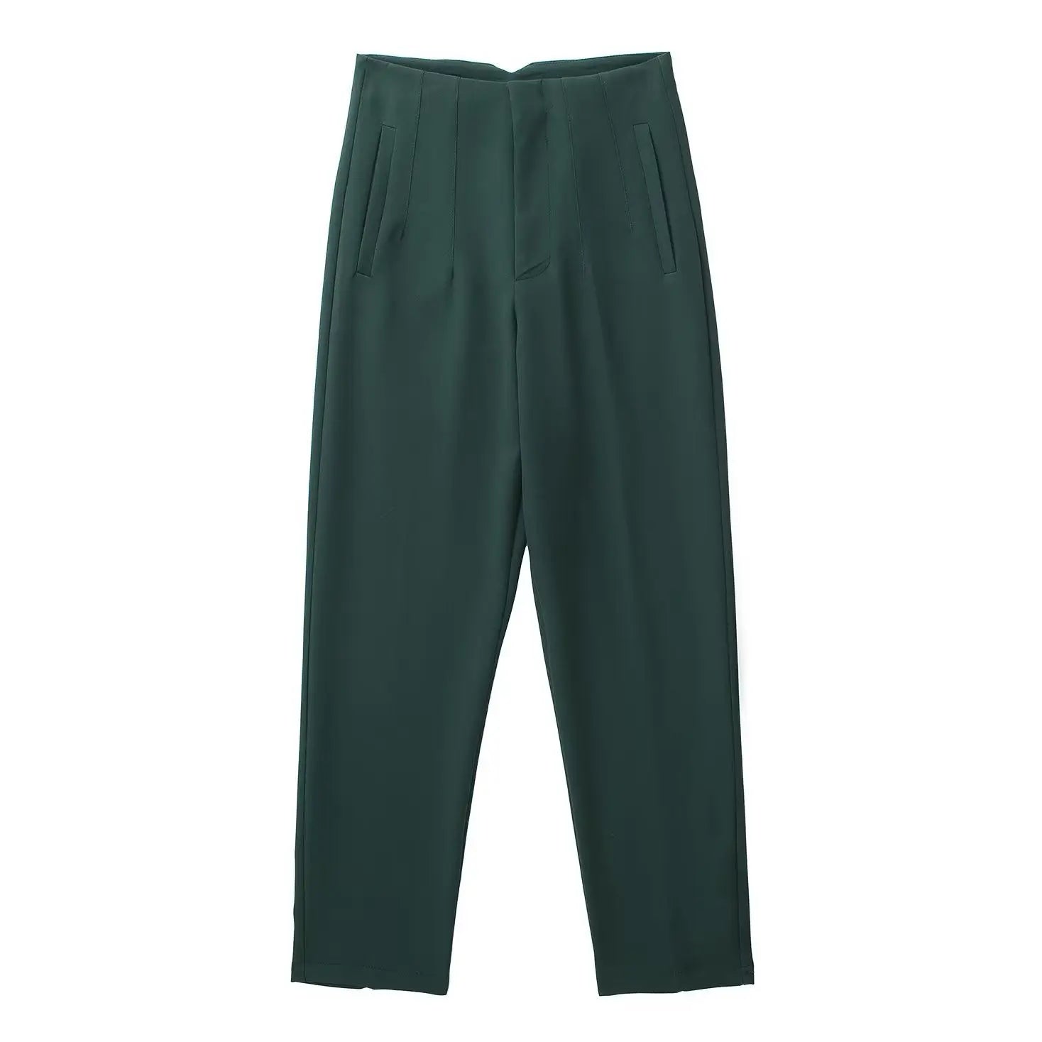 Spodnie Damskie – Wysoka Talia z Vintage Akcentem, Elegancki Styl 21