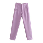 Spodnie Damskie – Wysoka Talia z Vintage Akcentem, Elegancki Styl 22