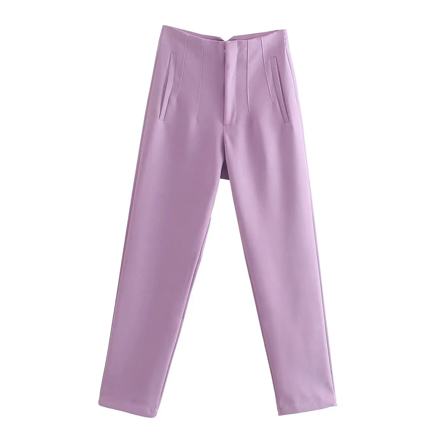 Spodnie Damskie – Wysoka Talia z Vintage Akcentem, Elegancki Styl 22