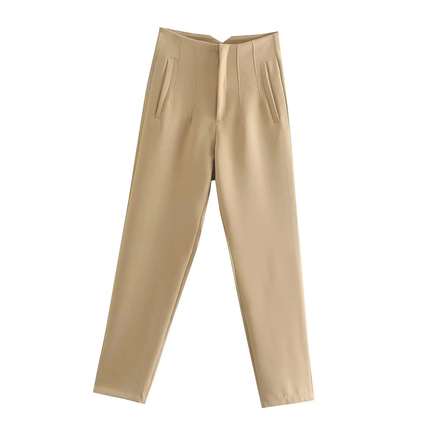 Spodnie Damskie – Wysoka Talia z Vintage Akcentem, Elegancki Styl 23