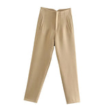 Spodnie Damskie – Wysoka Talia z Vintage Akcentem, Elegancki Styl 23