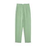 Spodnie Damskie – Wysoka Talia z Vintage Akcentem, Elegancki Styl 27