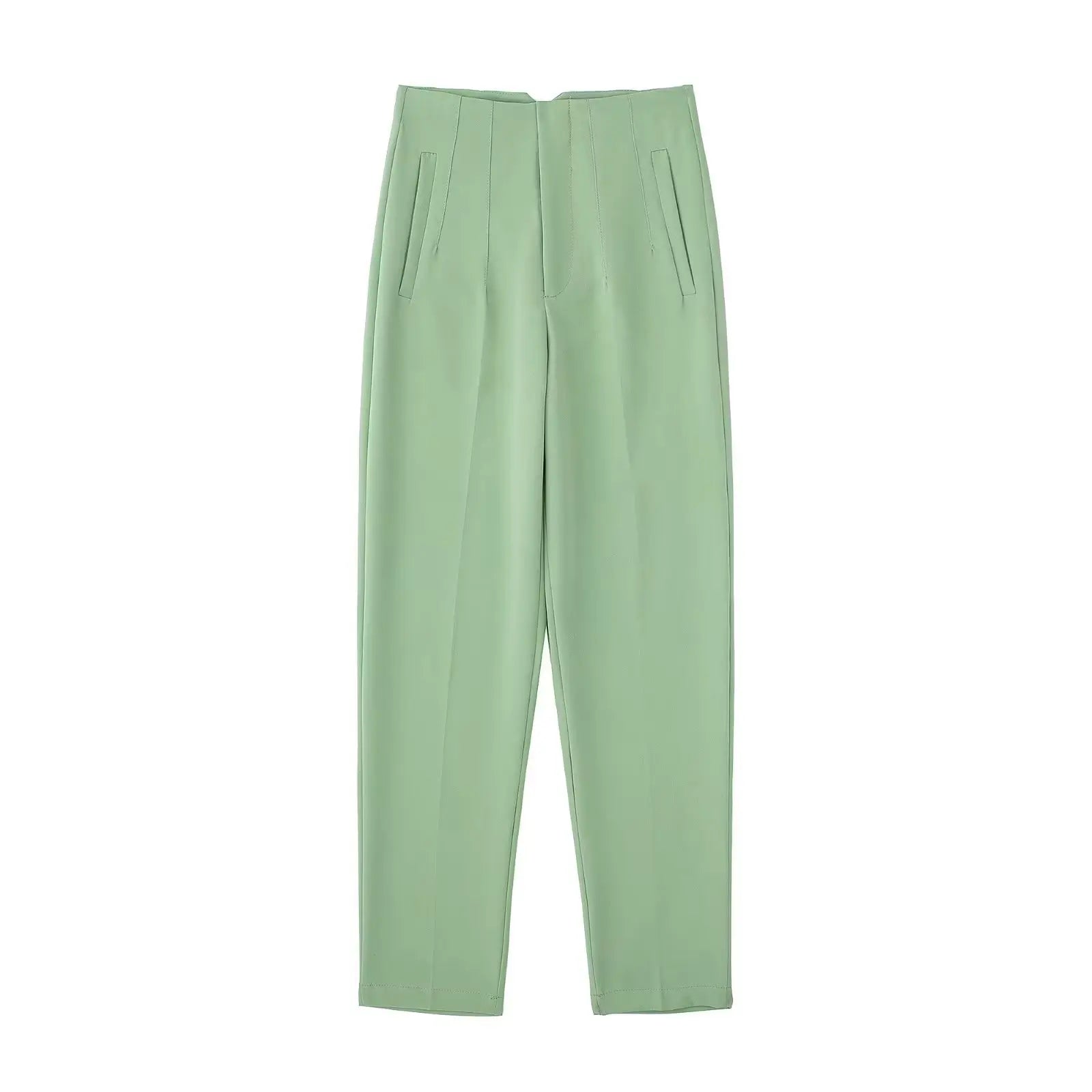 Spodnie Damskie – Wysoka Talia z Vintage Akcentem, Elegancki Styl 27