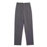 Spodnie Damskie – Wysoka Talia z Vintage Akcentem, Elegancki Styl 32