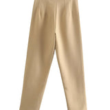 Spodnie Damskie – Wysoka Talia z Vintage Akcentem, Elegancki Styl 4