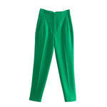 Spodnie Damskie – Wysoka Talia z Vintage Akcentem, Elegancki Styl 6