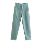 Spodnie Damskie – Wysoka Talia z Vintage Akcentem, Elegancki Styl 9