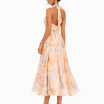 Stylowa Sukienka Halter – Artystyczny Akwarelowy Nadruk i Elegancja 3