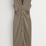 Stylowa Sukienka Midi – Elegancki Krój z Rozcięciem na Wesele 1