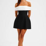 Stylowa Sukienka Mini – Odsłonięte Ramiona na Wesele 0