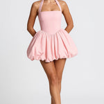 Stylowa Sukienka Mini – Wiązany Dekolt i Bufiaste Spódnice 6