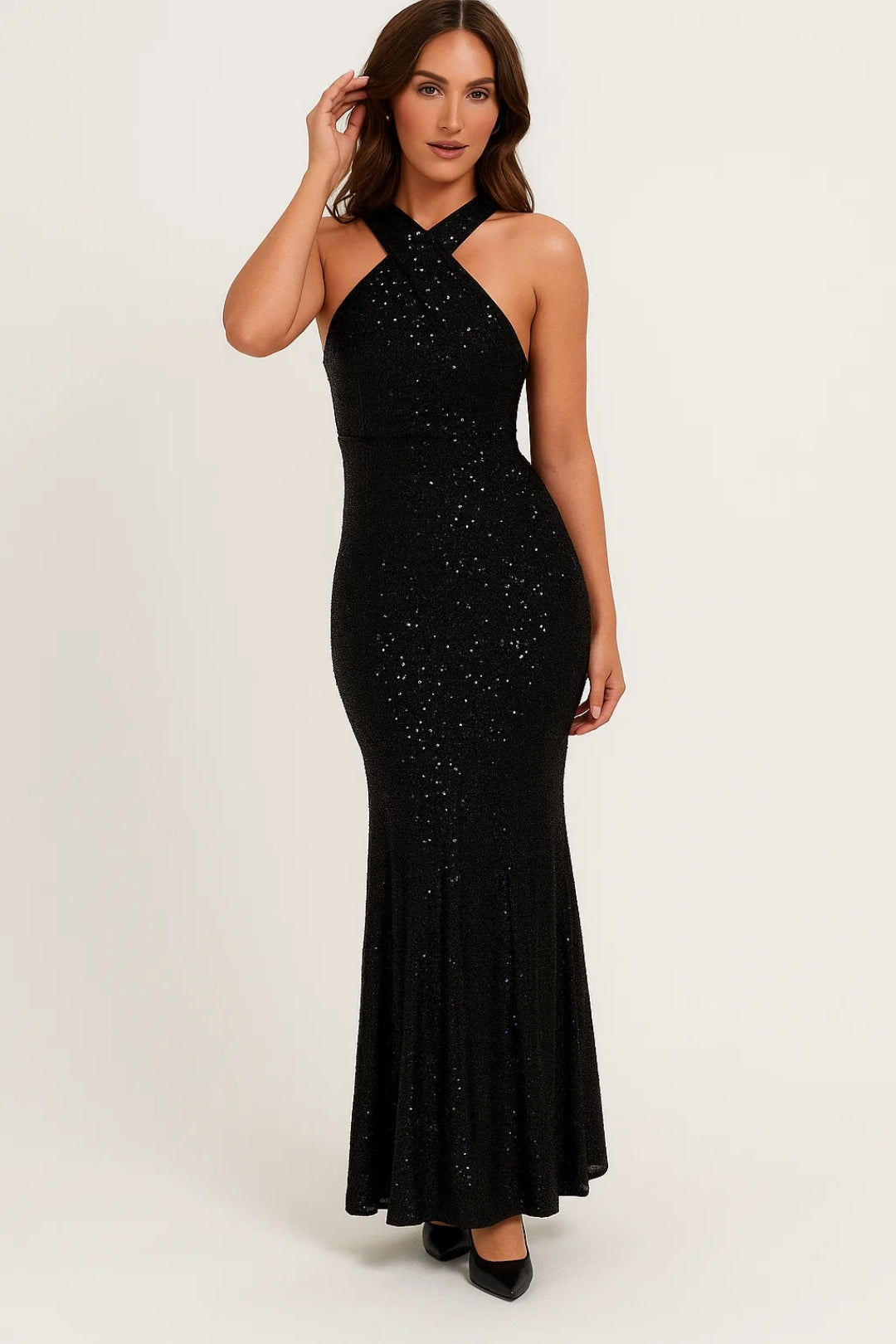 Stylowa Sukienka Wieczorowa – Błyszczący Krój z Eleganckim Dekoltem 2