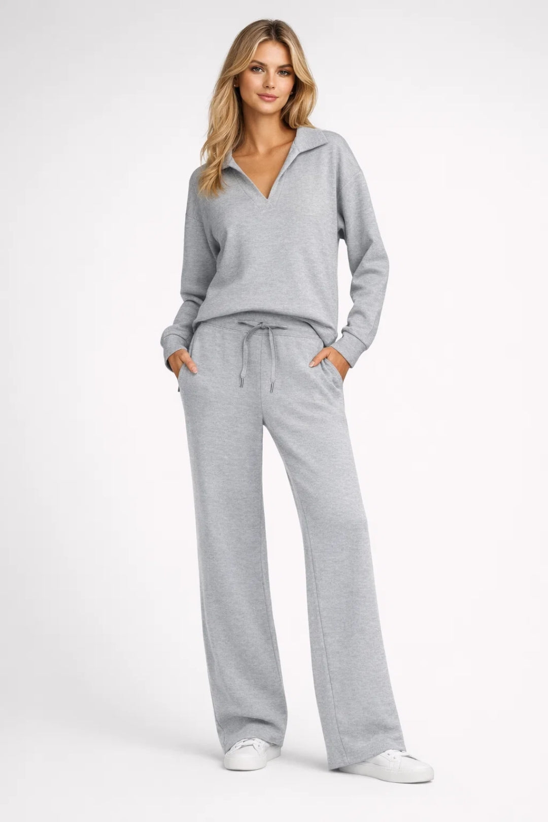Stylowy Dres – Wygodny Sweter Polo z Luźnymi Spodniami 3