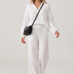 Stylowy Komplet Damski – Elegancki Top i Luźne Spodnie na Lato 1