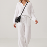Stylowy Komplet Damski – Elegancki Top i Luźne Spodnie na Lato 1