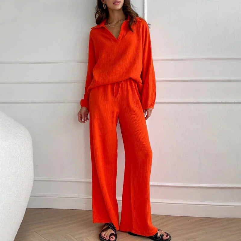 Stylowy Komplet Damski – Elegancki Top i Luźne Spodnie na Lato 4