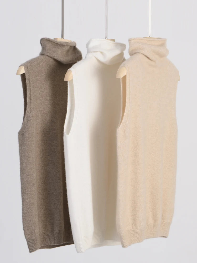 Stylowy Sweter Bez Rękawów – Wygodna Wełna Merynosowa na Każdą Porę 0