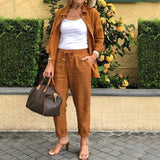 Stylowy Zestaw Damski – Bawełniana Bluzka i Spodnie na Co Dzień 2