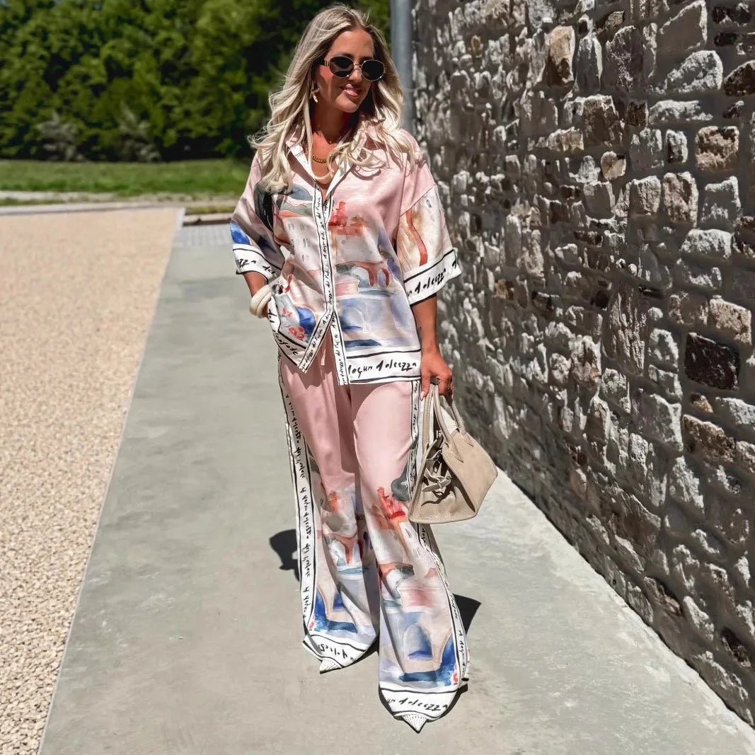 Stylowy Zestaw dla Kobiet – Elegancka Koszula z Spodniami na Codzienną Stylizację 3
