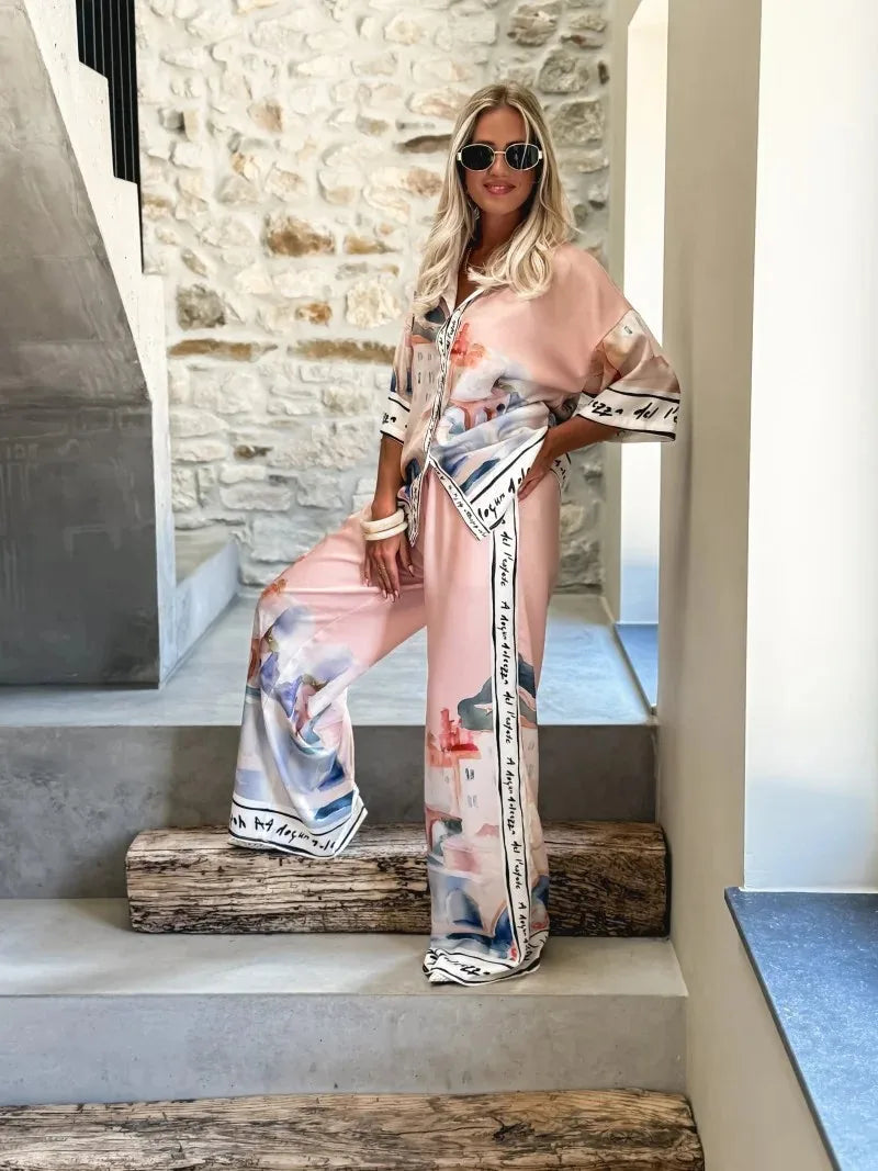 Stylowy Zestaw dla Kobiet – Elegancka Koszula z Spodniami na Codzienną Stylizację 5