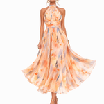 Sukienka Damska Halter – Elegancki Akwarelowy Design na Lato 2