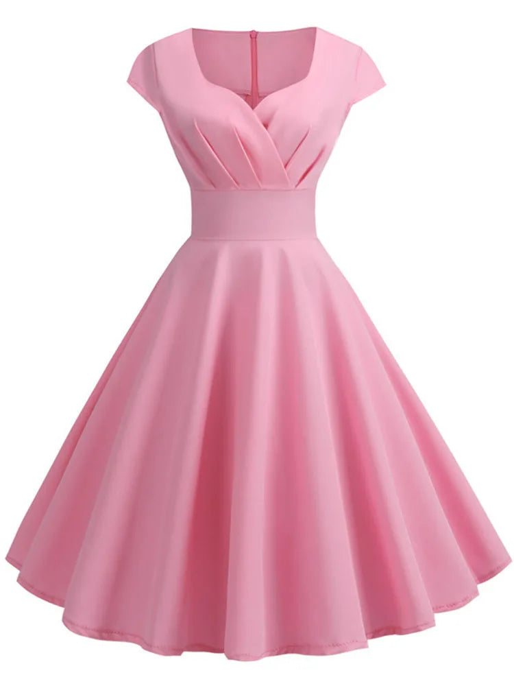 Sukienka Damska Midi – Elegancki Retro Styl na Wesele i Imprezy 0